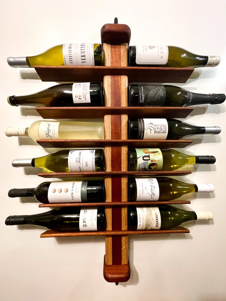 Wall Mounted Oak Wine Rack Etsy