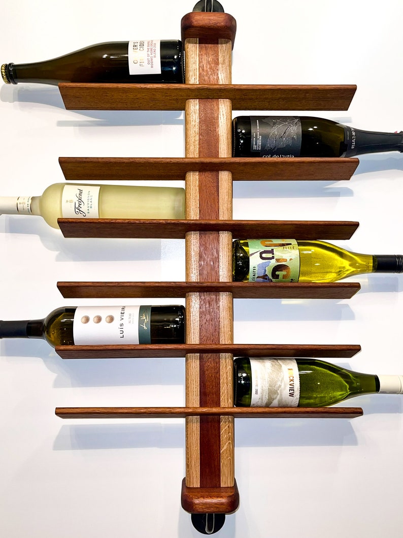 Wall Mounted Oak Wine Rack Etsy