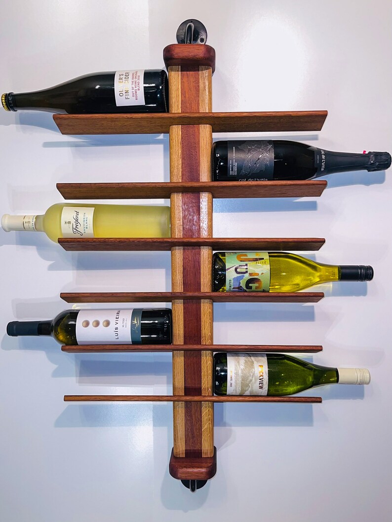 Wall Mounted Oak Wine Rack Etsy