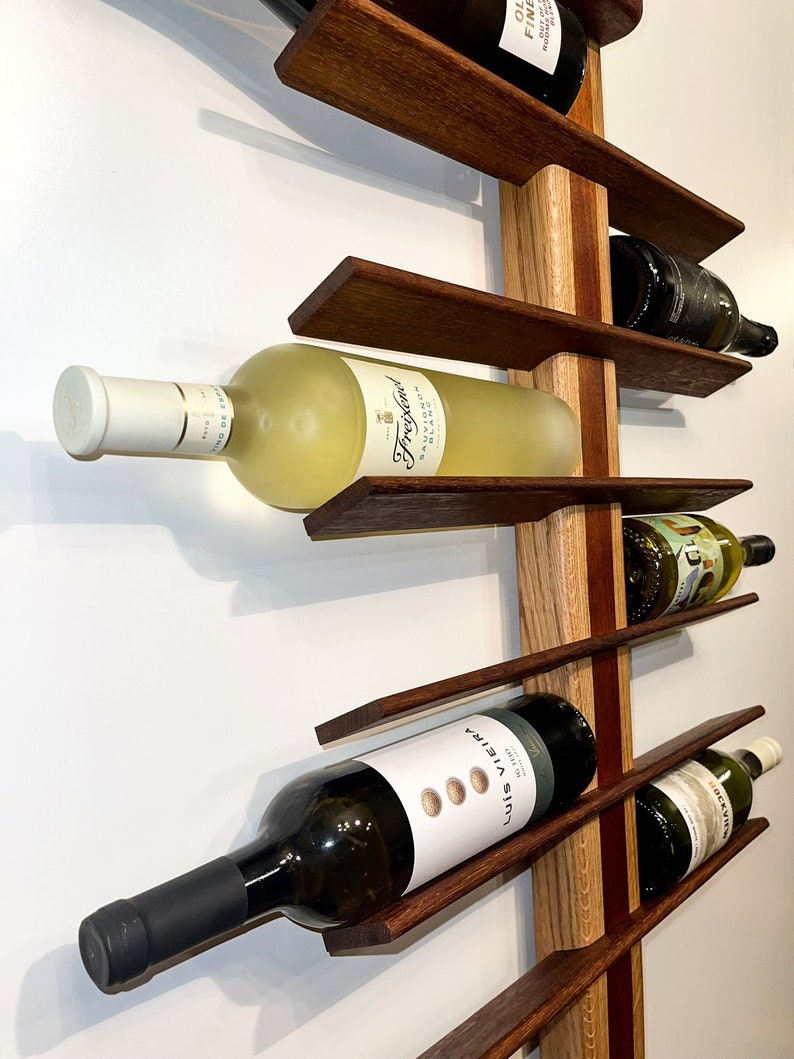Wall Mounted Oak Wine Rack Etsy