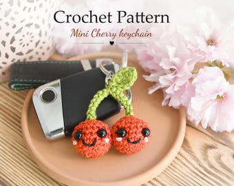 Mini Cherry Keychain Crochet Pattern | Amigurumi Cherry PDF deutsch und englisch | Beginner Friendly | Cute Fruit Keychain | DIY Gift Idea