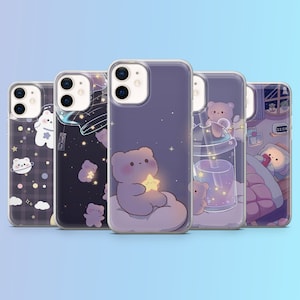 Cute Toy Teddy Bear Phone Case Kawaii Plush Cover for iPhone 15Pro, 14, 13, 12, 11, Samsung S23Ultra, S22, S21Fe, S20+,A13, A14, Pixel 8A, 7