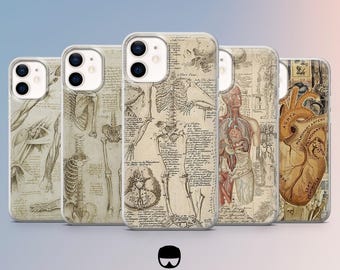 Body Anatomy Phone Case Biology Cover for iPhone 17Pro, 16E, 15, 14, 13 Samsung S25, S24Fe, S23, A56, Pixel 10Pro XL, 9A, 8A, 8Pro, 7A, 6A
