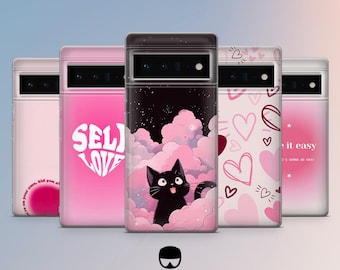 Pink Kitten Phone Case Cover for Google Pixel 10Pro XL, 9Pro, 9A, 8A, 7Pro, 7A, 6A Samsung S25, S24Fe, S23, A56, A15 iPhone 17 Pro Max, 16E
