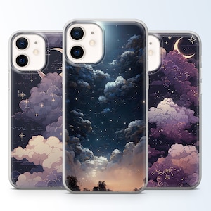 Dreamy Moon Phone Case Lofi Cover for iPhone 17Pro, 16E, 15, 14, 13 Samsung S25, S24Fe, S23, A56, A15 Pixel 10Pro XL, 9A, 8A, 8Pro, 7A, 6A