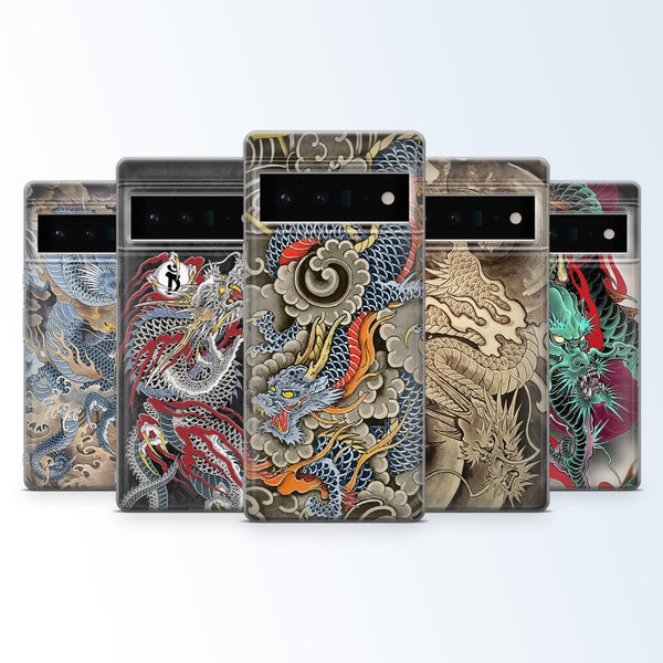 Yakuza Koi Dragon Phone Case Yakuza Art Case for Google Pixel 8A, 7A, 7Pro, 6A, Samsung Galaxy A54, S23, S21Fe, S22, A14, iPhone 15Pro, 14