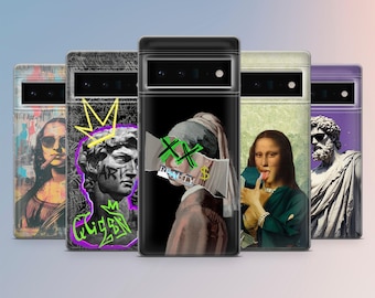 Famous Painting Parody-hoesje voor telefoonhoesje voor Google Pixel 10Pro XL, 9Pro, 9A, 8A, 7Pro, 7A, Samsung S25, S24Fe, S23, A56, A15, iPhone17