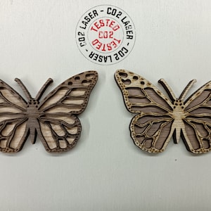 Téléchargement immédiat - aimant pour réfrigérateur multicouche papillon monarque - effet 3D - prêt pour le laser - fichiers SVG DXF PDF Ai Glowforge Co2 Laser Cricut
