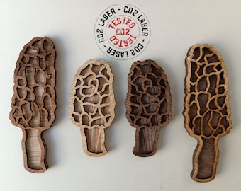 3D Morel Mushroom Fridge Magnet Laser Cut Files (SVG DXF PDF Ai)