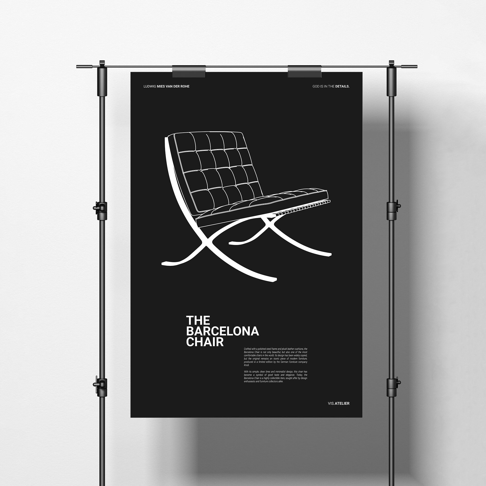Barcelona chair poster Mies van der Rohe poster Ludwig Mies - Portugal