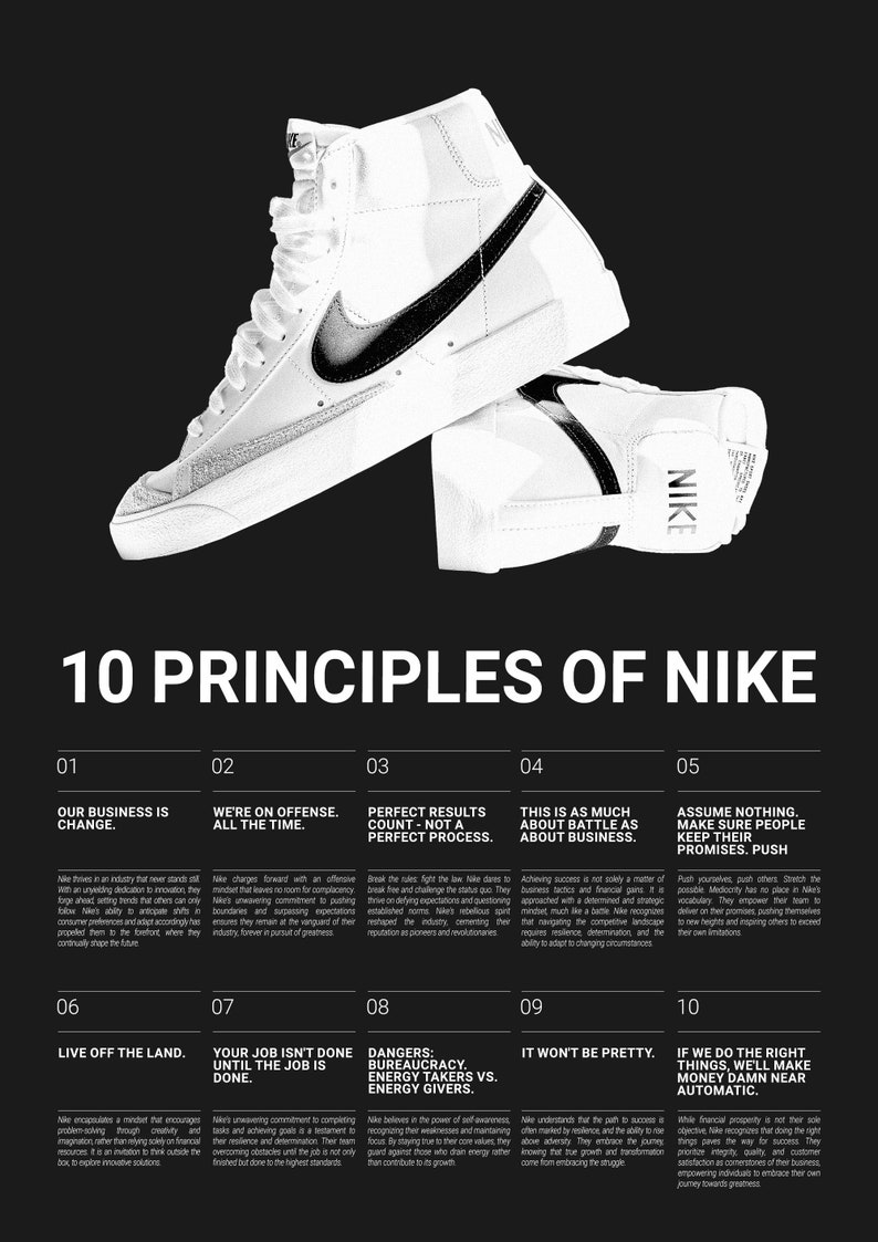 Principles of Nike Poster, Nike Air Movie, Hypebeast Sneaker Poster