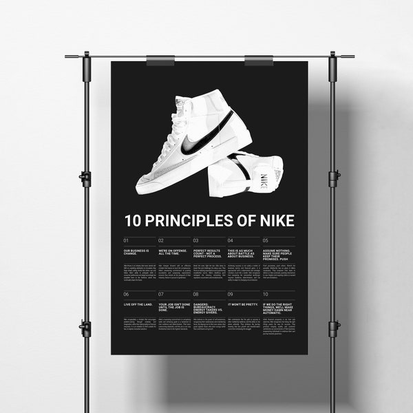 Principles Of Nike Poster, Nike Air Film, Hypebeast Sneaker Poster, Minimalist Hypebeast Schuh Poster, Sneaker Print, Sneakerhead Decor