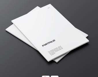 Architektur Portfolio Vorlage, Minimalistisches Layout, Innenarchitektur Magazin, Adobe InDesign Vorlage, Hochformat