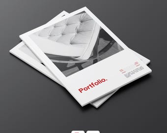 Architektur Portfolio Vorlage, Minimalistisches Layout, Interior Design Magazin, Adobe InDesign Vorlage, A4 Hochformat (Digitaler Download)