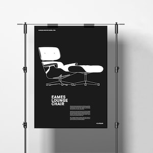 Eames Lounge Chair Poster, Bauhaus Exhibition Poster, Charles and Ray Eames, Architecture Poster,  Minimalist Wall Art, Graphic Poster