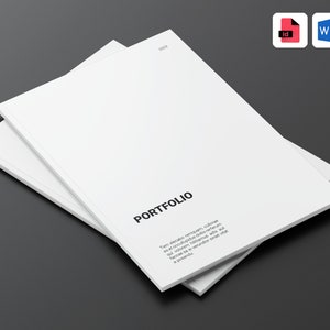 Architecture Portfolio Template, Minimalist Layout, Interior Design Magazine, Adobe InDesign Template, A4 Portrait
