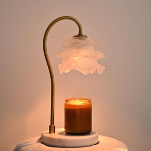Flower Flameless Candle Warmer Lamp, Electric Melt Warmer Lamp, Aromatherapy Diffuser, Smokeless Wax Safety Candle Lamp, Housewarming Gift