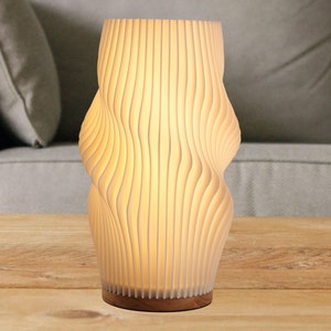 3D Printed Table Vase Lamp For Bedroom, 2 Color Light Modern Table Lamp, Modern Night Lights, Pleated Desk Lamp, Gift For Housewarming