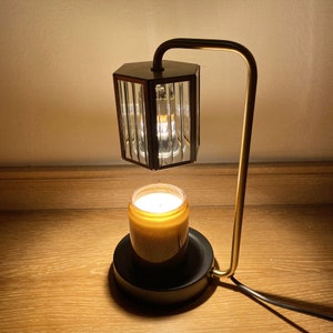 Wachs schmelzende Lampe, Glaslampenschirm, Metallsockel, stufenloses Dimmen, 2H 4H 8H Timing