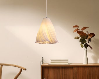 3D Printed Hanging Lamp, Dining Table Lamp, Pleated Lamp Shade, Unique Lamp, 3D Printed Lamp