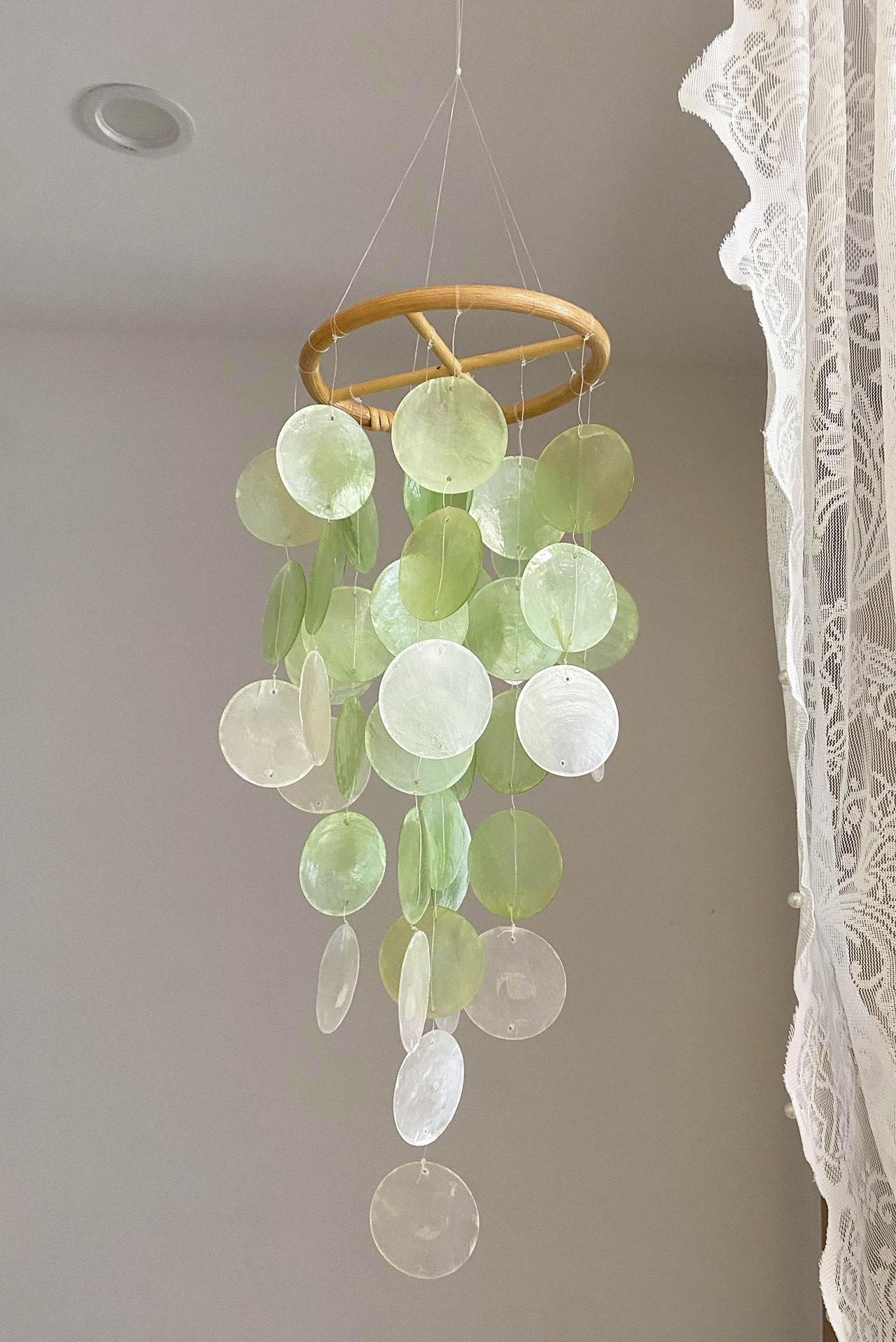 Capiz Shell Wind Chime Wall Art Decor, Handmade Room Decor, Best Housewarming Gift, Back To School Teacher Gift