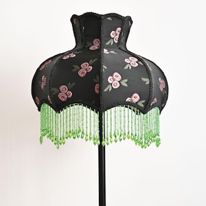 Victorian LampShade With Fringes, Handmade Luxury Lampshade With Tassles, Vintage Floor/ Table / Ceiling Pendent Lampshade, Home Decor
