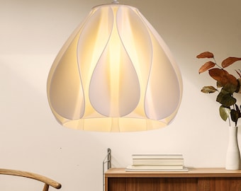 3D Printed Flower Hanging Lamp, Dining Table Lamp, Round Ceiling Lighting,Housewarming Gift