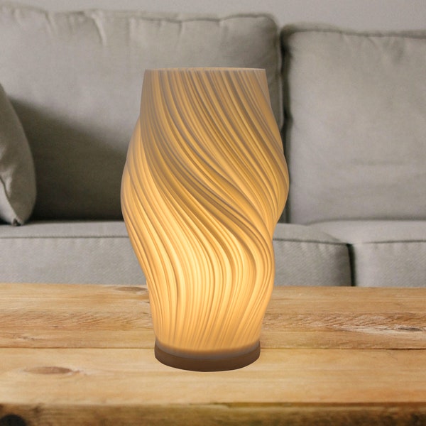 Lampe imprimée en 3D avec éclairage 2 couleurs, décoration artistique pour la maison, lampe de table pour chambre à coucher