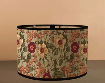 Vintage Lampshade For Retro Interior Design, UV Printed Flower Bamboo Lamp Shade, For Floor Table Pendant Light