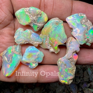 Smooth Opal Rough Lot 50 Cts 8-10 Pc AAA Grade Natural Ethiopian Opal Raw Large Size Opal Suitable For Cut And Jewelry Fire Opal Crystal Raw