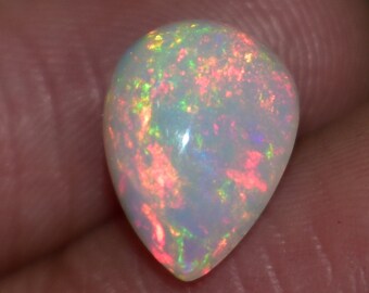 2.25 Cts Natural Ethiopian Opal Cabochon AAA Grade 11 x 8 MM Top Quality Welo Opal Cabs Large Size White Opal Jewelry Fire Opal Loose Stone