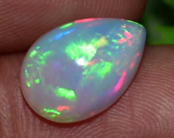 2.50 Cts Natural Ethiopian Opal Cabochon AAA Grade 12X8 MM Top Quality Welo Opal Cabs Large Size White Opal Jewelry Fire Opal Loose Stone