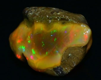 28.55 Cts Natural Ethiopian Opal Rough Size 23 x 16 MM Top Quality Free Form Welo Opal Size White Opal Welo Fire Jewelry Opal Raw Stone