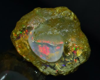 22,65 Cts Opale éthiopienne naturelle Taille brute 25 x 22 MM Qualité supérieure Forme libre Welo Opal Taille Opale blanche Welo Fire Bijoux Opale Pierre brute