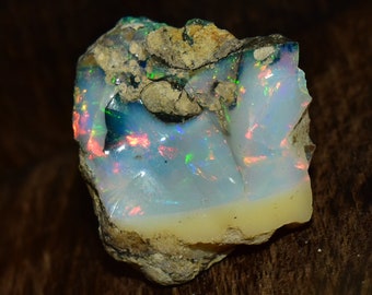 22.15 Cts Cut Grade Opale éthiopienne brute qualité AAA 26 x 25 MM Qualité supérieure Forme libre Welo Opal Raw White Opal Bijoux Welo Opal Raw Stone