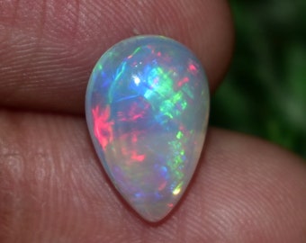 2.05 Cts Natural Ethiopian Opal Cabochon AAA Grade 12 x 8 MM Top Quality Welo Opal Cabs Large Size White Opal Jewelry Fire Opal Loose Stone