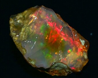 39.20 Cts Natural Ethiopian Opal Rough Size 27 x 17 MM Top Quality Free Form Welo Opal Size White Opal Welo Fire Jewelry Opal Raw Stone