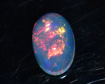 4.70 Cts Natural Ethiopian Opal Cabochon AAA Grade 15X10 MM Top Quality Welo Opal Cabs Large Size White Opal Jewelry Fire Opal Loose Stone