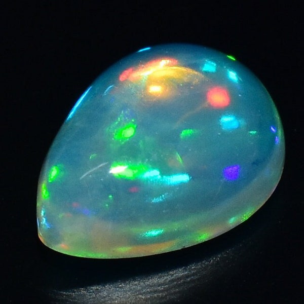 0.90 Cts Natural Ethiopian Opal Cabochon AAA Grade 8X6 MM Top Quality Welo Opal Cabs Large Size White Opal Jewelry Fire Opal Loose Stone