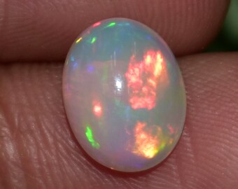 1.65 Cts Natural Ethiopian Opal Cabochon AAA Grade 10 x 8 MM Top Quality Welo Opal Cabs Large Size White Opal Jewelry Fire Opal Loose Stone