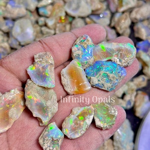 Opale de super qualité brute de grande taille de qualité AAA, opale Welo éthiopienne brute, adaptée à la coupe et aux bijoux, opale sèche, lot brut, cristal d'opale de feu image 5