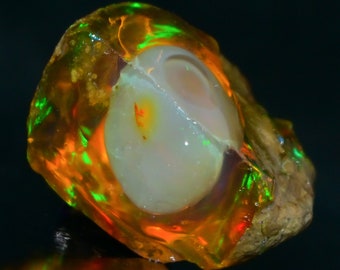 116.00 Cts Natural Ethiopian Opal Rough Size 35X34 MM Top Quality Free Form Welo Opal Size White Opal Welo Fire Jewelry Opal Raw Stone