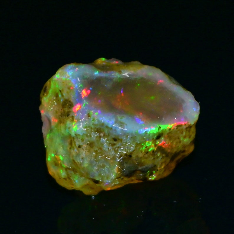 25.00 Cts Natural Ethiopian Opal Rough Size 20X14 MM Top Quality Free Form Welo Opal Size White Opal Welo Fire Jewelry Opal Raw Stone Bild 3