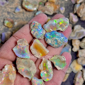 Opale de super qualité brute de grande taille de qualité AAA, opale Welo éthiopienne brute, adaptée à la coupe et aux bijoux, opale sèche, lot brut, cristal d'opale de feu image 6