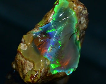 101.25 Cts Natural Ethiopian Opal Rough Size 35 x 28 MM Top Quality Free Form Welo Opal Size White Opal Welo Fire Jewelry Opal Raw Stone