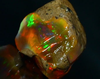 49.50 Cts Natural Ethiopian Opal Rough Size 27 x 22 MM Top Quality Free Form Welo Opal Size White Opal Welo Fire Jewelry Opal Raw Stone