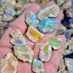 Opale de super qualité brute de grande taille de qualité AAA, opale Welo éthiopienne brute, adaptée à la coupe et aux bijoux, opale sèche, lot brut, cristal d'opale de feu image 2