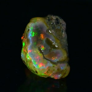 25.00 Cts Natural Ethiopian Opal Rough Size 20X14 MM Top Quality Free Form Welo Opal Size White Opal Welo Fire Jewelry Opal Raw Stone Bild 6