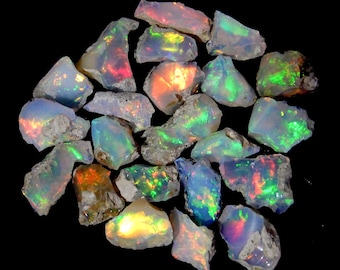 Cut Grade Opal Rough 10 Pc Natural Ethiopian Opal Raw, Opal Rough Parcel, Large Size Opal Raw, White Opal Rough, Opal Raw for Jewelry Making