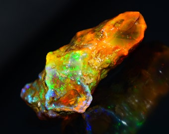 38.00 Cts Natural Ethiopian Opal Rough Size 34 x 16 MM Top Quality Free Form Welo Opal Size White Opal Welo Fire Jewelry Opal Raw Stone